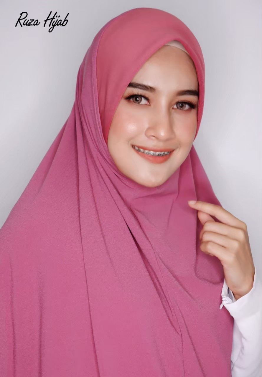 Hijabฮิญาบผ้าคลุมหัวมุสลิมแแบบสวมสำเร็จธรรมดาทรงหน้าScubaเนื้อผ้านิ่มใส่สบายไม่ต้องรีดไซซ์ XL