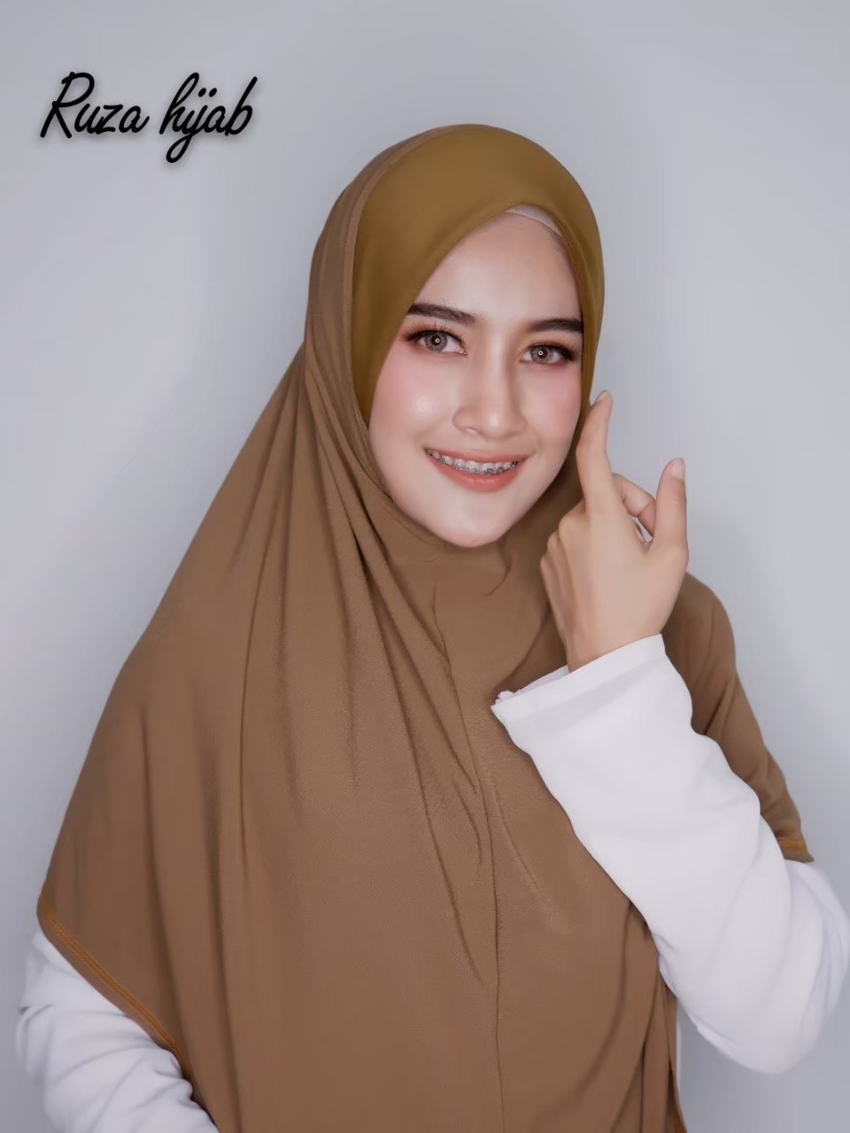 Hijabฮิญาบผ้าคลุมหัวมุสลิมแแบบสวมสำเร็จธรรมดาทรงหน้าScubaเนื้อผ้านิ่มใส่สบายไม่ต้องรีดไซซ์ XL