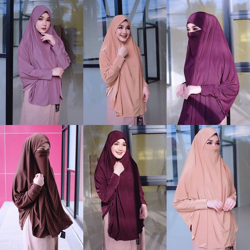 hijab ฮิญาบผรั่งเศสมีแขน รุ่นนี้สะดวกมากๆใส่ง่ายใส่สวยดูดี เปิด-ปิดหน้าได้ มีแขนในตัวผ้าคริสตัลเกรดA ใส่สบายไม่ร้อน