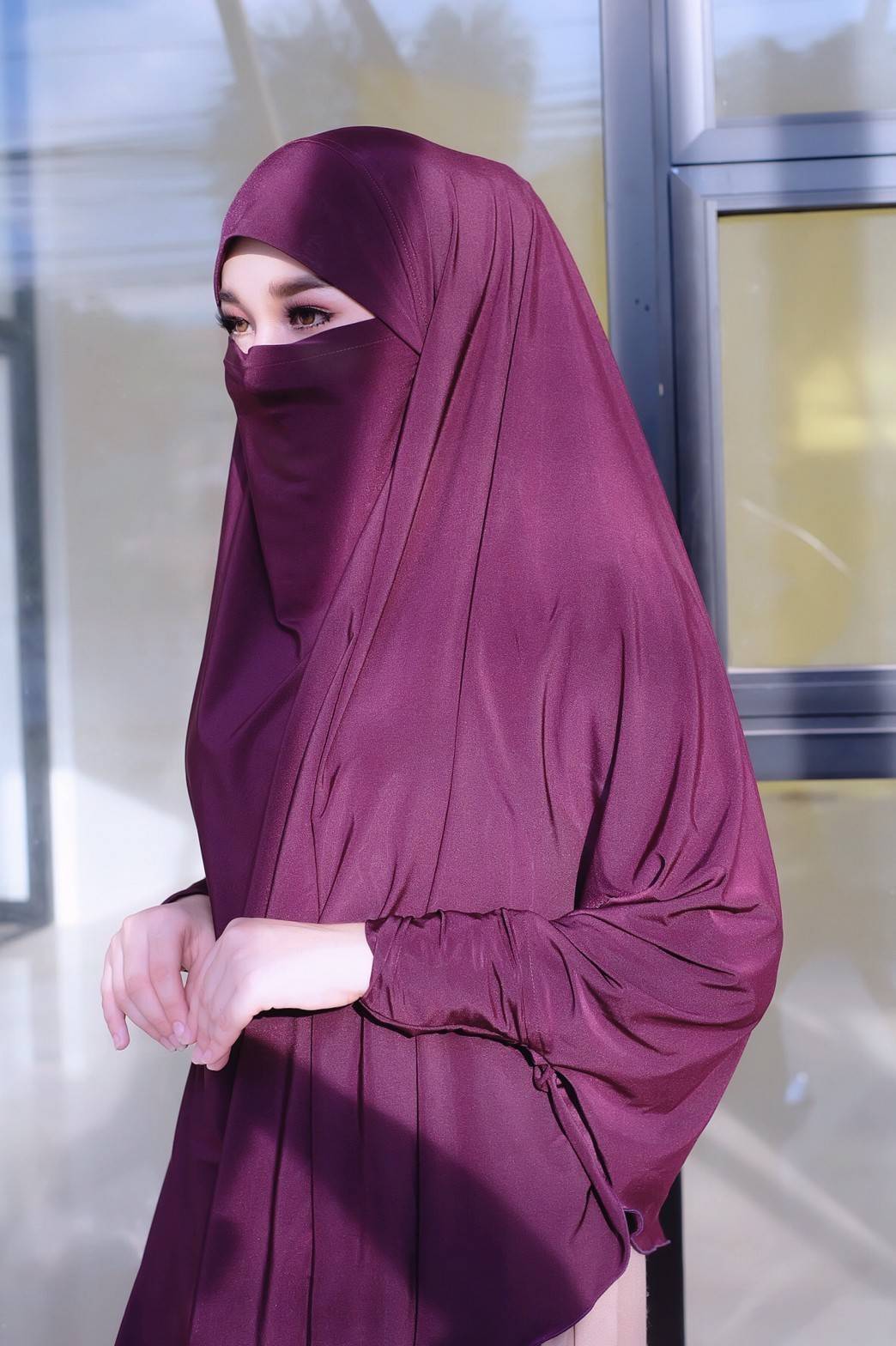 hijab ฮิญาบผรั่งเศสมีแขน รุ่นนี้สะดวกมากๆใส่ง่ายใส่สวยดูดี เปิด-ปิดหน้าได้ มีแขนในตัวผ้าคริสตัลเกรดA ใส่สบายไม่ร้อน