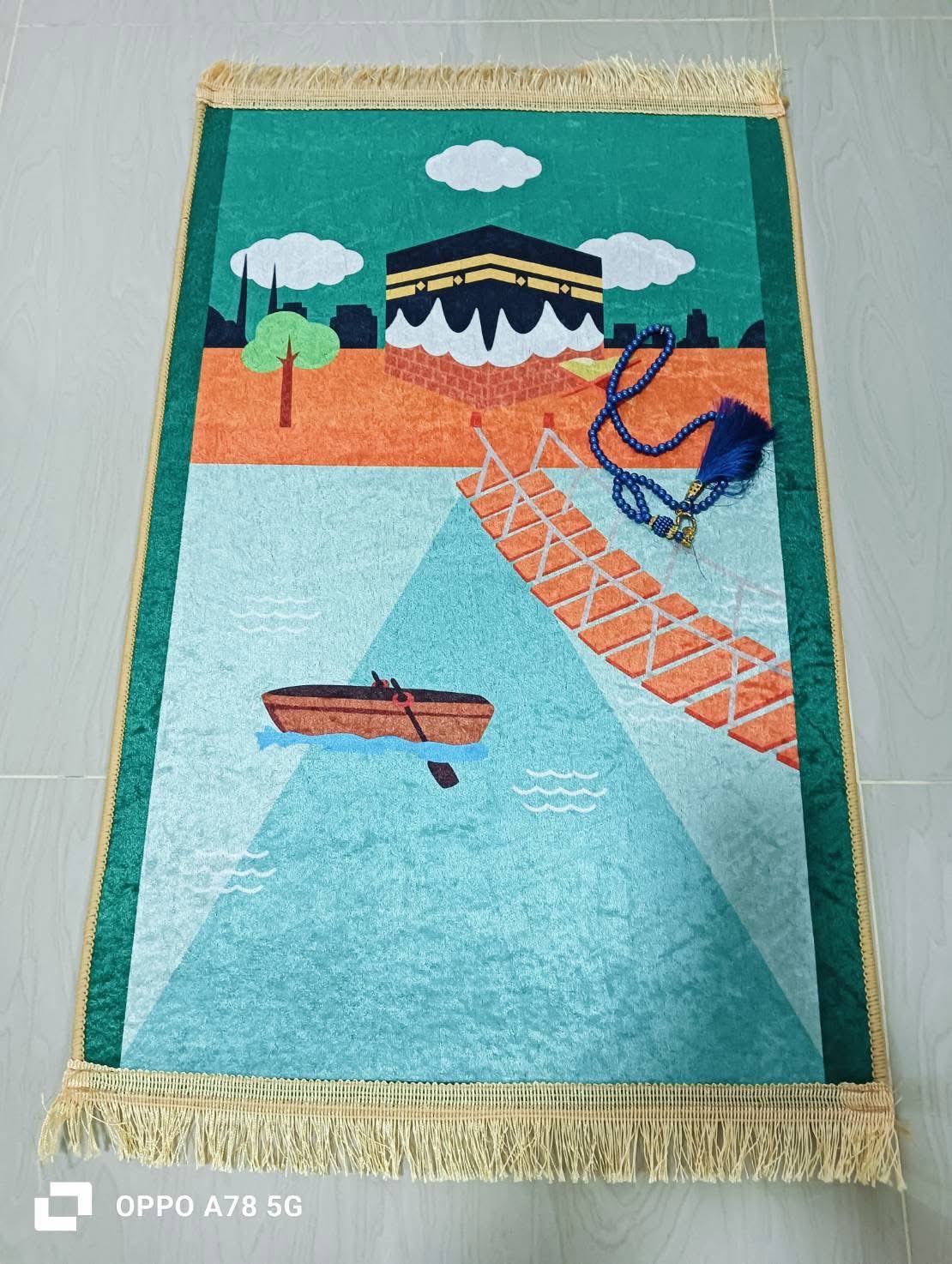ผ้าปูละหมาดสำหรับเด็กอิสลาม พรมละหมาดเด็ก3D ขนาด 45x70cm