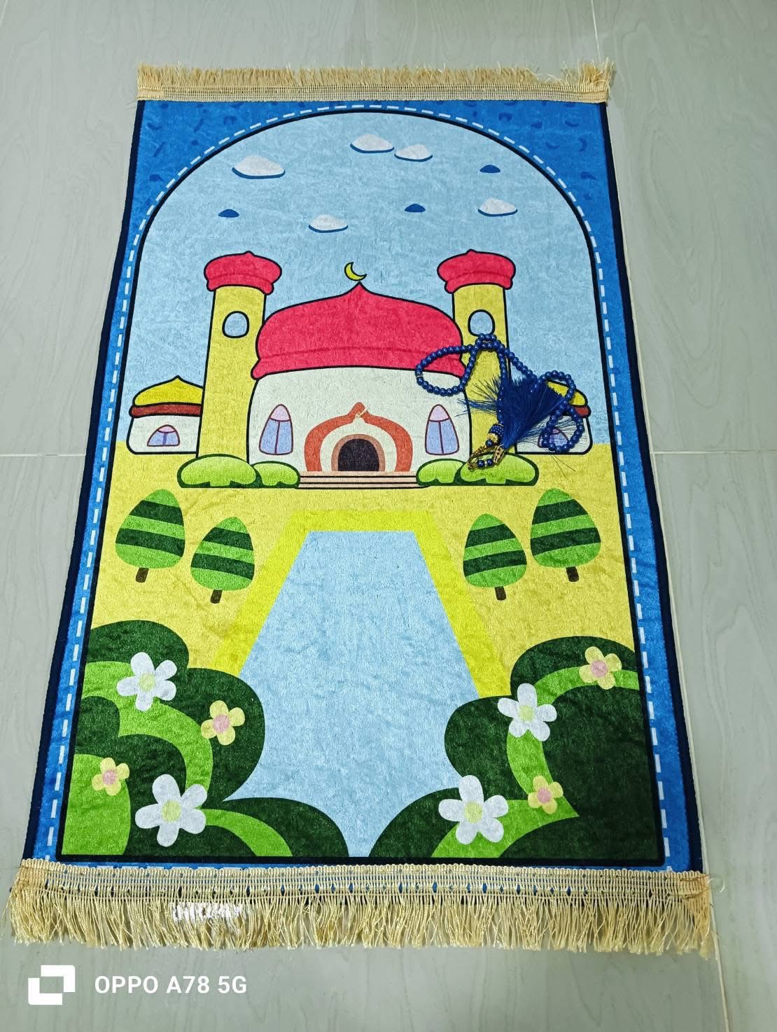 ผ้าปูละหมาดสำหรับเด็กอิสลาม พรมละหมาดเด็ก3D ขนาด 45x70cm