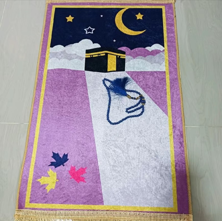 ผ้าปูละหมาดสำหรับเด็กอิสลาม พรมละหมาดเด็ก3D ขนาด 45x70cm