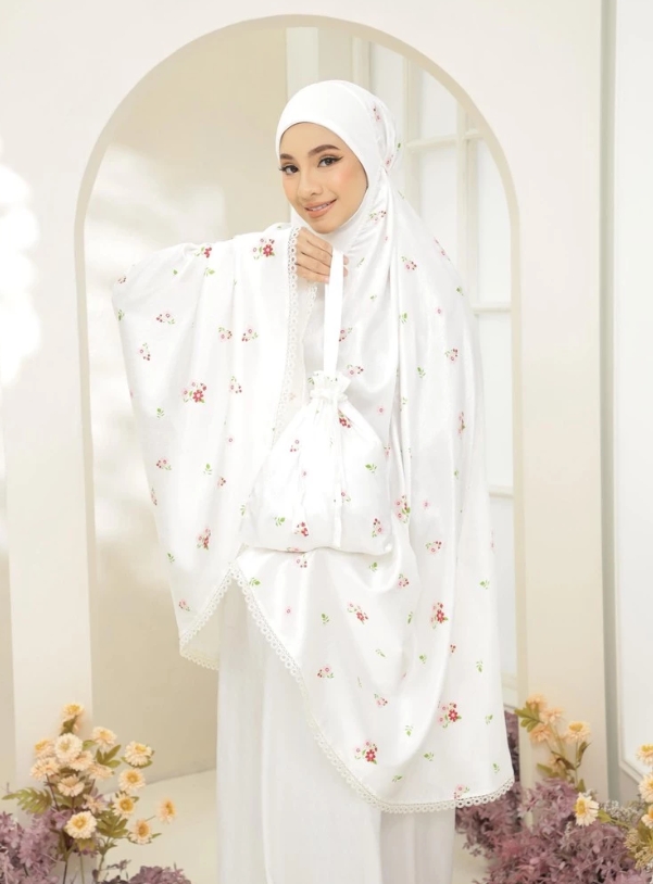 ชุดละหมาด ตะละกงพร้อมส่ง TELEKONG SETERA JACQUARD รุ่น Bilqis