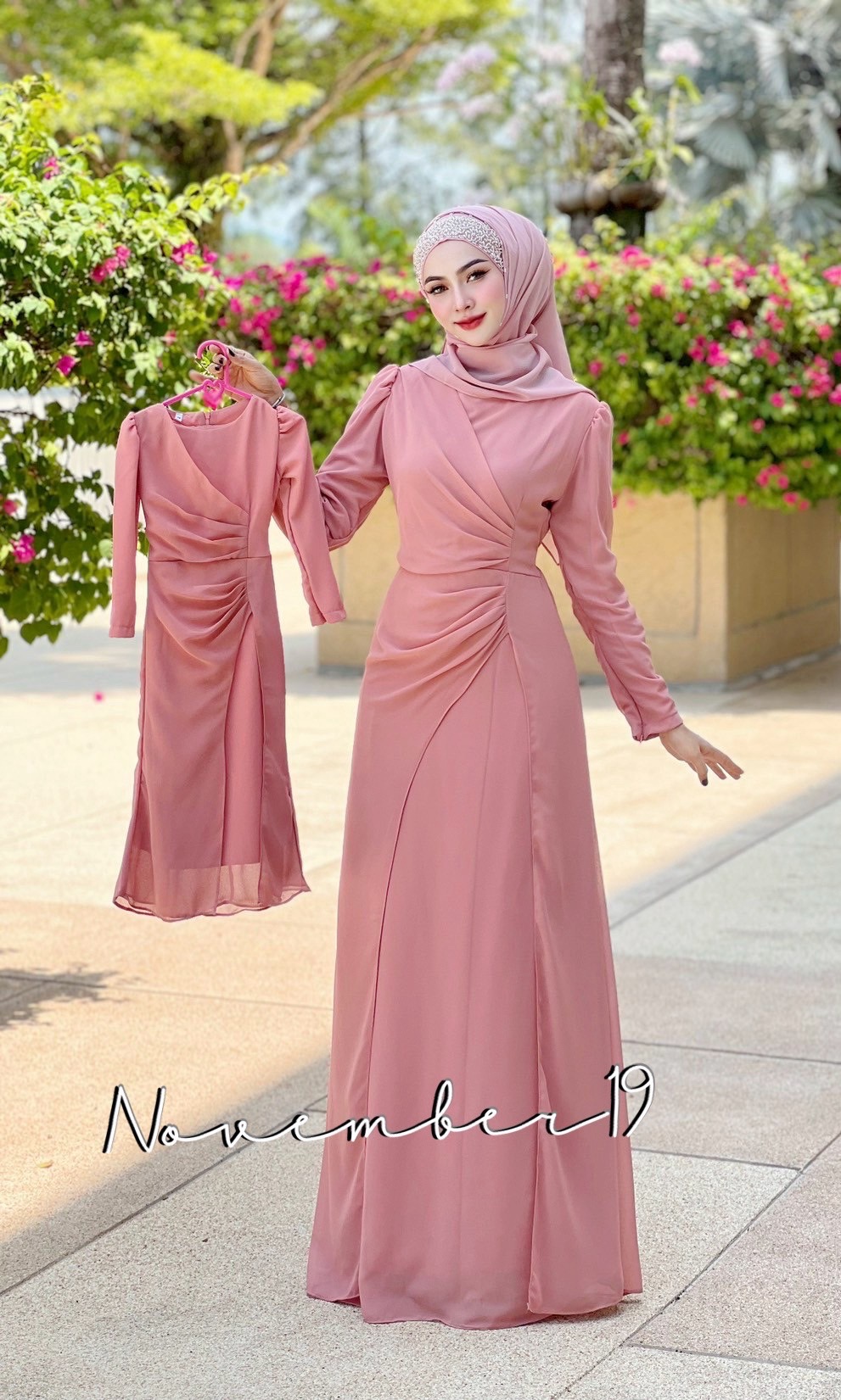 Dress ชุดเดรสรุ่นจินนี่ชีฟอง เดรสมุสลิม ชุดอิสลามหญิง เดรสผ้าชีฟอง เดรสสวยๆใส่ออกงาน ใส่รายอ ใส่นิกะห์ เดรสพร้อมส่ง