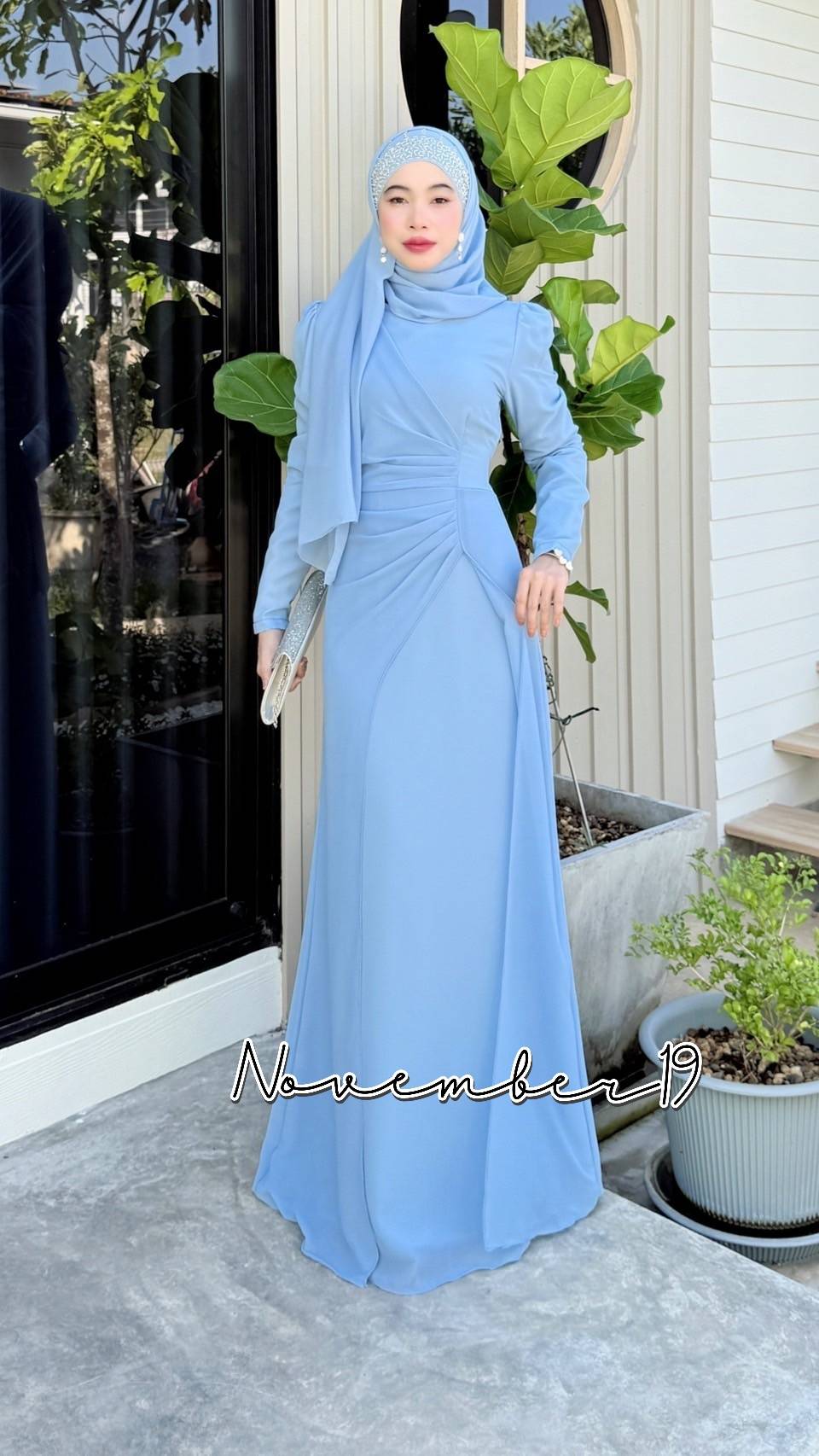 Dress ชุดเดรสรุ่นจินนี่ชีฟอง เดรสมุสลิม ชุดอิสลามหญิง เดรสผ้าชีฟอง เดรสสวยๆใส่ออกงาน ใส่รายอ ใส่นิกะห์ เดรสพร้อมส่ง