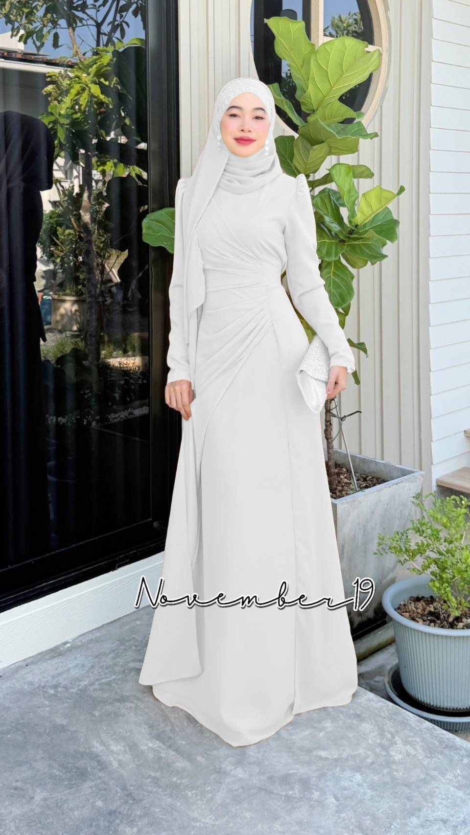 Dress ชุดเดรสรุ่นจินนี่ชีฟอง เดรสมุสลิม ชุดอิสลามหญิง เดรสผ้าชีฟอง เดรสสวยๆใส่ออกงาน ใส่รายอ ใส่นิกะห์ เดรสพร้อมส่ง