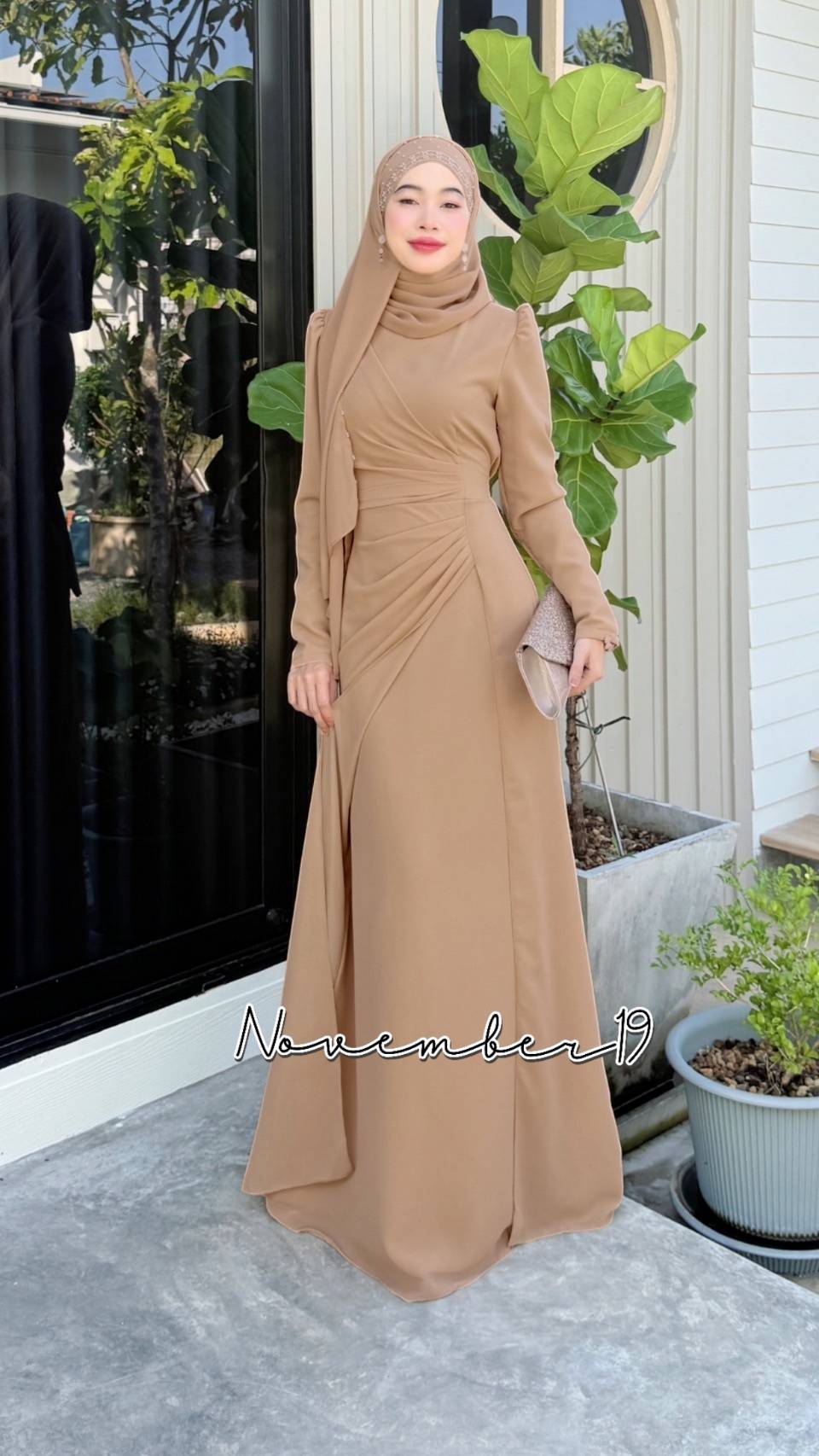 Dress ชุดเดรสรุ่นจินนี่ชีฟอง เดรสมุสลิม ชุดอิสลามหญิง เดรสผ้าชีฟอง เดรสสวยๆใส่ออกงาน ใส่รายอ ใส่นิกะห์ เดรสพร้อมส่ง