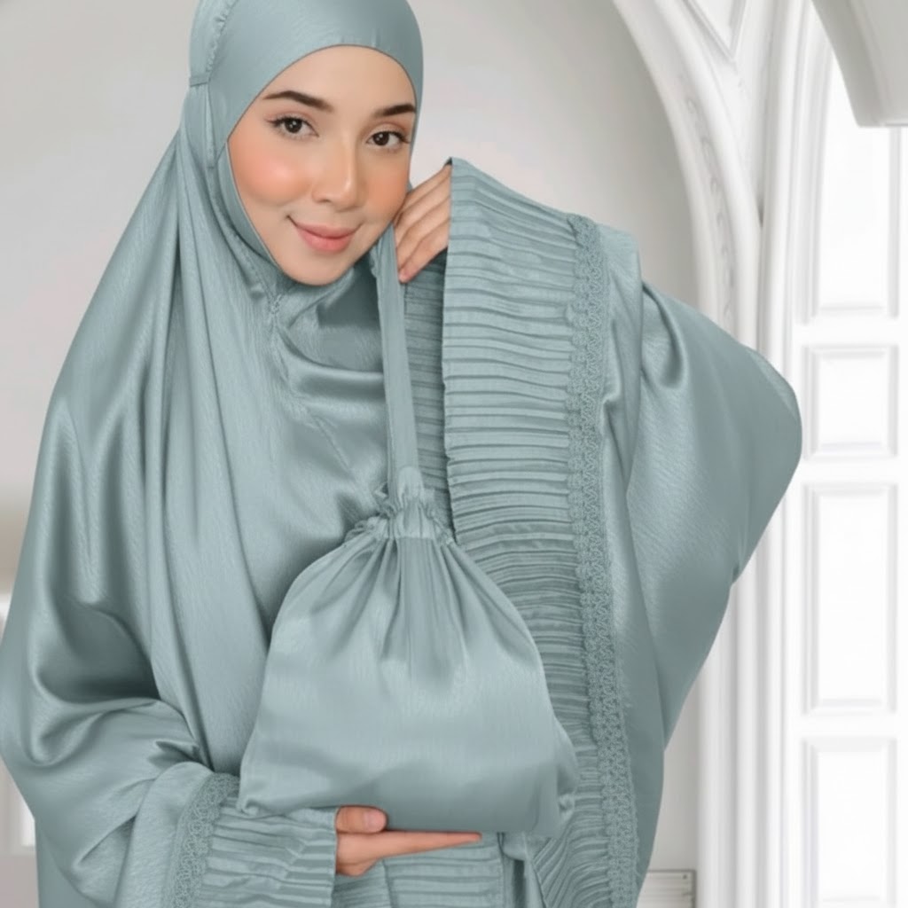 ชุดใส่ละหมาด ชุดละหมาดพกพา ตะละกง(talakong) ผ้าละหมาด telekungtravel ชุดละหมาดผู้ใหญ่