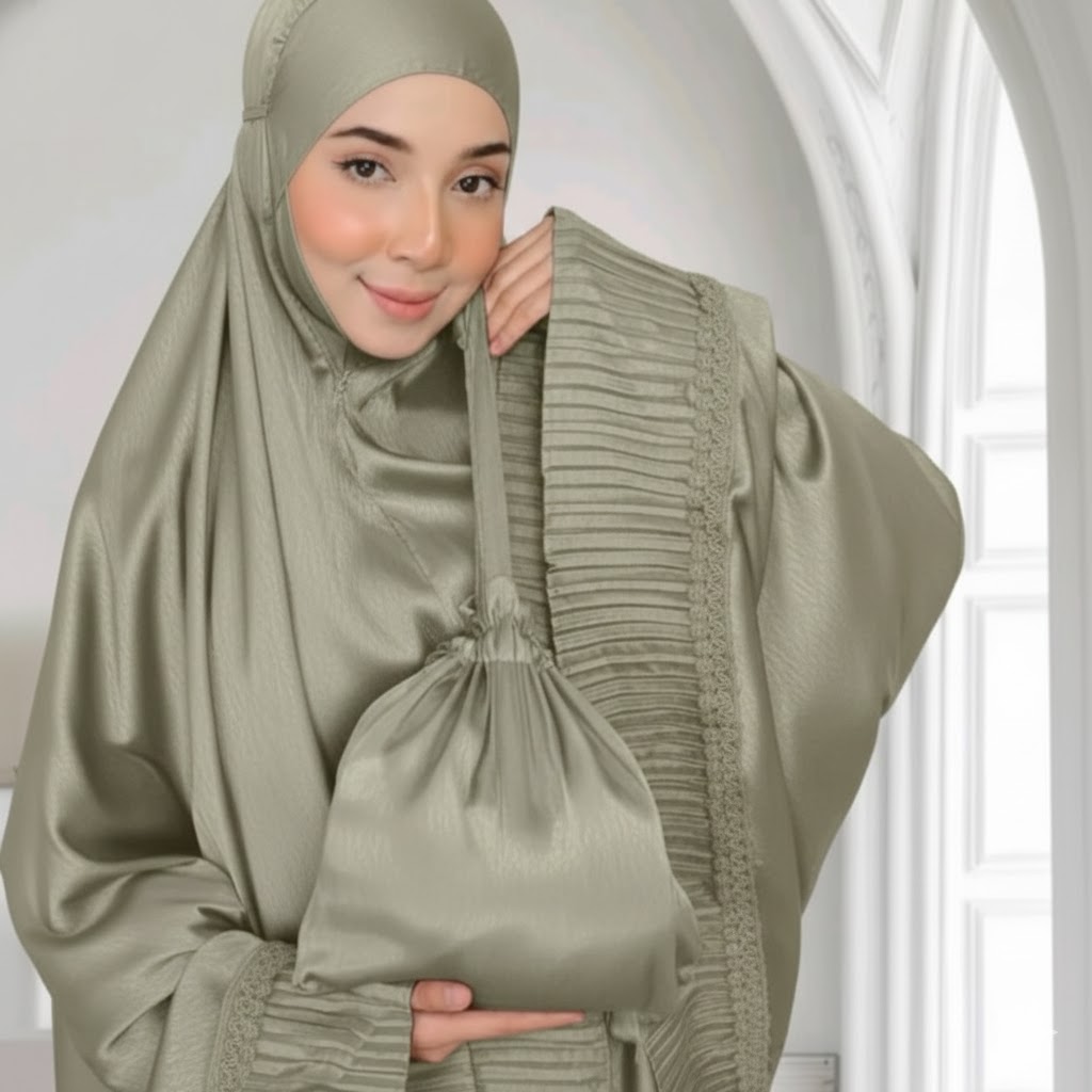 ชุดใส่ละหมาด ชุดละหมาดพกพา ตะละกง(talakong) ผ้าละหมาด telekungtravel ชุดละหมาดผู้ใหญ่