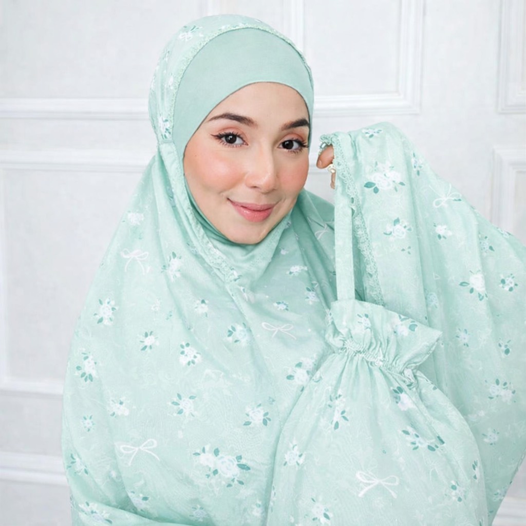 ตะละกงพกพา ชุดละหมาดราคาถูก เนื้อผ้าซาตินผ้าลื่นเย็นใส่สบายไม่ร้อน มาพร้อมกระเป๋าพกพาสีเข้าชุด พร้อมส่ง