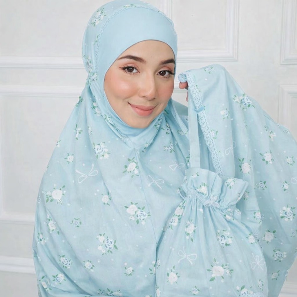 ตะละกงพกพา ชุดละหมาดราคาถูก เนื้อผ้าซาตินผ้าลื่นเย็นใส่สบายไม่ร้อน มาพร้อมกระเป๋าพกพาสีเข้าชุด พร้อมส่ง